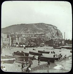 Glass-plate-of-Beach-and-stade-Hastings-1895.